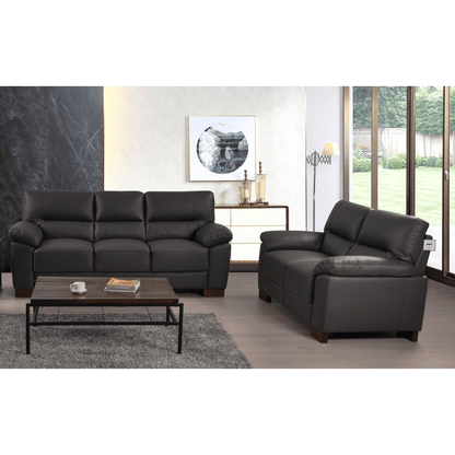Dalmore Grey 3+2 Seater Sofa Combo – Stylish grey fabric set with 3-seater and 2-seater sofas in a cozy room setting.