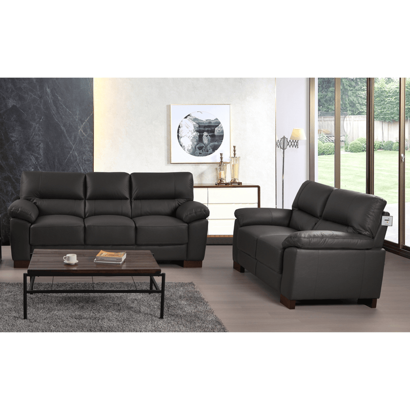 Dalmore Grey 3+2 Seater Sofa Combo – Stylish grey fabric set with 3-seater and 2-seater sofas in a cozy room setting.