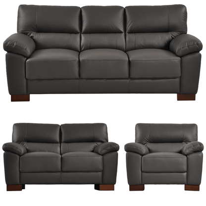 Dalmore Grey 3+2+1 Sofa Combo – Stylish, comfy seating set in grey fabric, shown on white background.