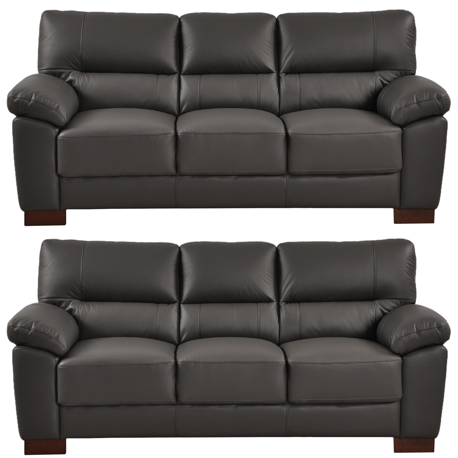Dalmore Grey 3+3 Sofa Combo – Modern grey fabric set with two 3-seater sofas on white background.