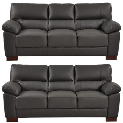Dalmore Grey 3+3 Sofa Combo – Modern grey fabric set with two 3-seater sofas on white background.