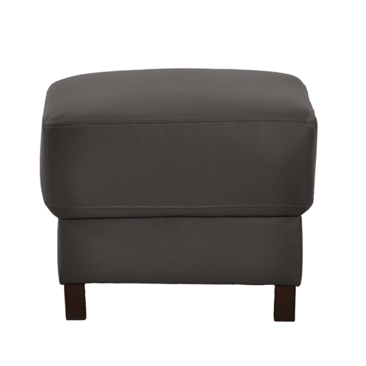 Dalmore Genuine Leather Grey Footstool - Furniture Instore