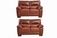 Dalmore Genuine Leather Tan 2+2 Seater Sofa Set
