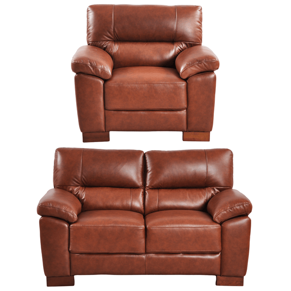 Dalmore Genuine Leather Tan 2+1 Seater Sofa Set