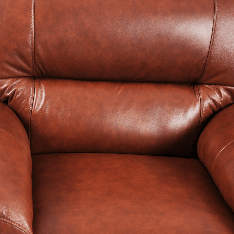 Dalmore Tan Armchair – Close-up view showcasing rich tan fabric texture and precise stitching craftsmanship.