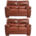 Dalmore Genuine Leather Tan 2+2 Seater Sofa Set