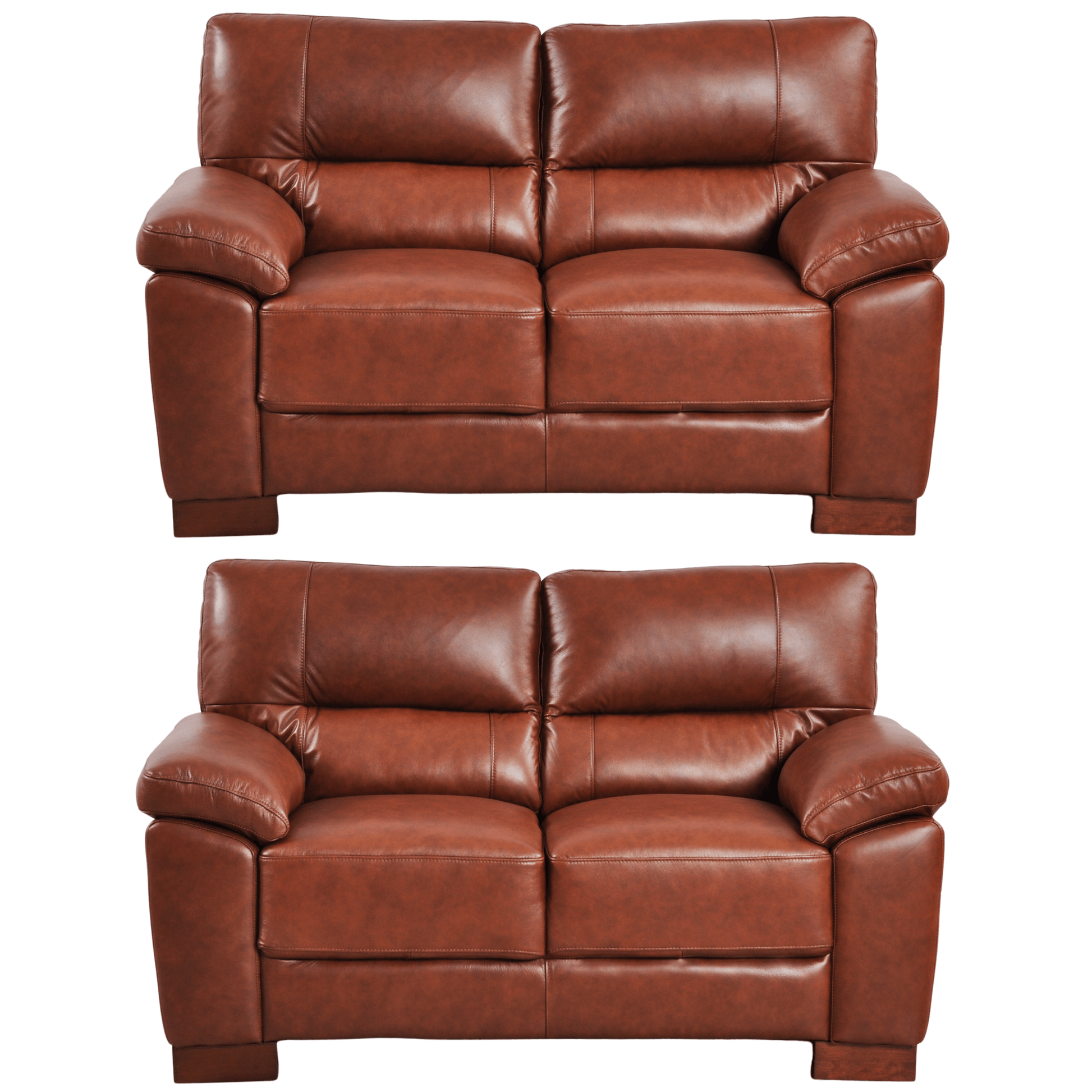 Dalmore Tan 2+2 Sofa Combo – Modern tan fabric set with two 2-seater sofas on white background.