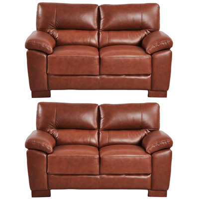 Dalmore Genuine Leather Tan 2+2 Seater Sofa Set