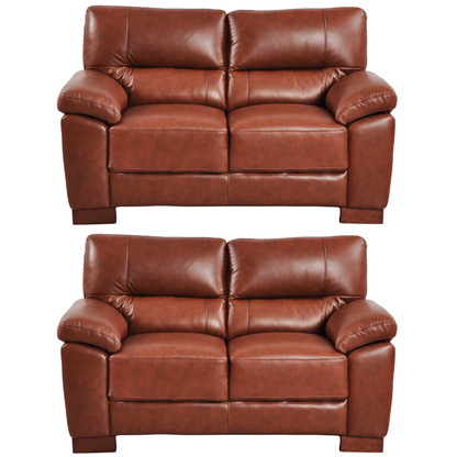Dalmore Tan 2+2 Sofa Combo – Modern tan fabric set with two 2-seater sofas on white background.