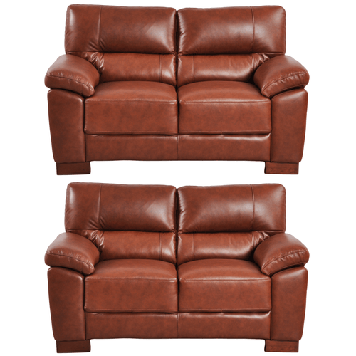 Dalmore Genuine Leather Tan 2+2 Seater Sofa Set