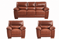 Dalmore Genuine Leather Tan 3+1+1 Seater Sofa Set