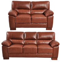 Dalmore Genuine Leather Tan 3+2 Seater Sofa Set