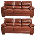 Dalmore Genuine Leather Tan 3+3 Seater Sofa Set
