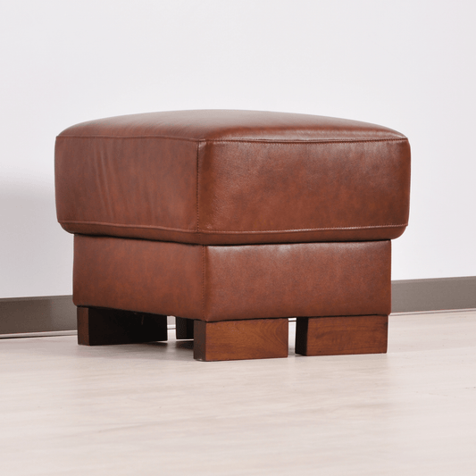 Dalmore Genuine Leather Tan Footstool - Furniture Instore