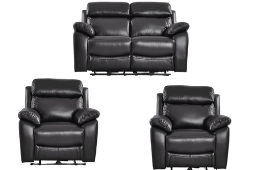 Dandrea Genuine Leather Black  Electric Power Recliner 2+1+1 Seater sofa set
