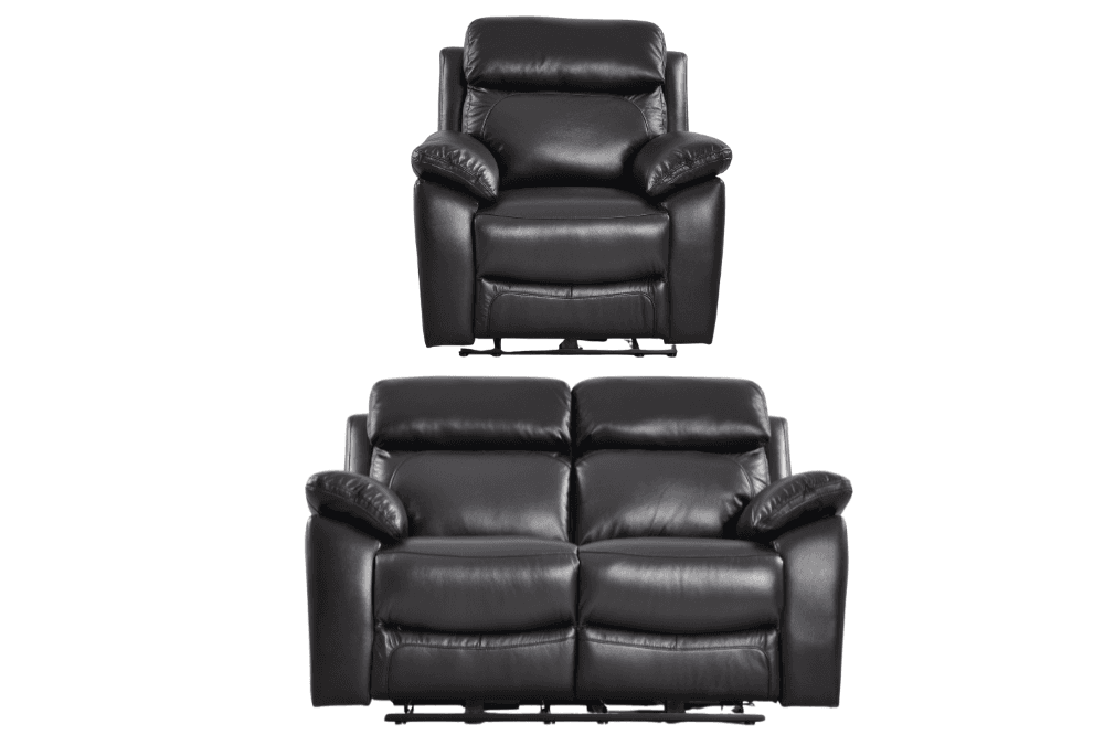 Dandrea Genuine Leather Black  Electric Power Recliner 2+1 Seater Sofa Set