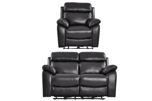 Dandrea Genuine Leather Black  Electric Power Recliner 2+1 Seater Sofa Set
