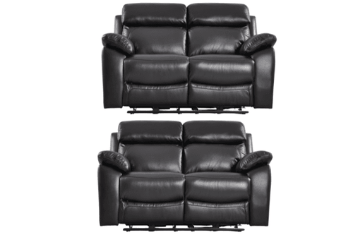 Dandrea Genuine Leather Black  Electric Power Recliner 2+2 Seater Sofa Set