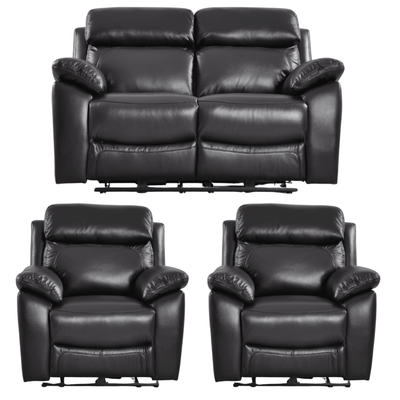 Dandrea Genuine Leather Black  Electric Power Recliner 2+1+1 Seater sofa set