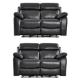 Dandrea Genuine Leather Black Electric Recliner 2+2 Seater Sofa Set