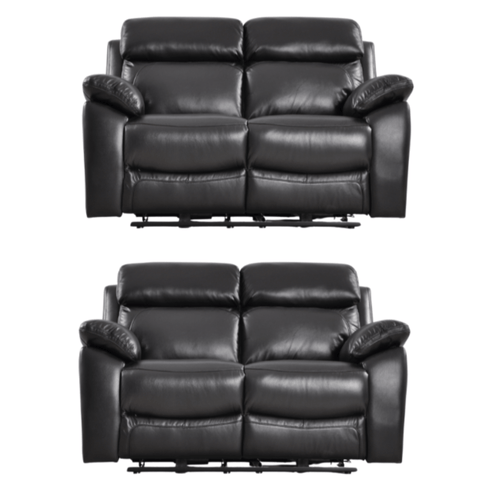 Dandrea Genuine Leather Black  Electric Power Recliner 2+2 Seater Sofa Set