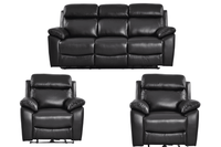 Dandrea Genuine Leather Black Electric Power Recliner 3+1+1 Seater Sofa Set