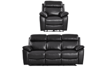 Dandrea Genuine Leather Black Electric Power Recliner 3+1 Seater Sofa Set