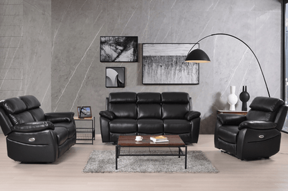 Dandrea Genuine Leather Black Electric Power Recliner 3+2+1 Seater  Sofa Set
