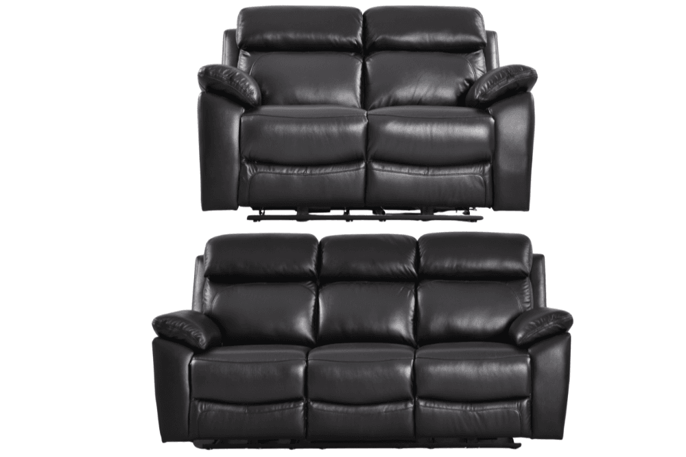 Dandrea Genuine Leather Black Electric Power Recliner 3+2 Seater Sofa Set