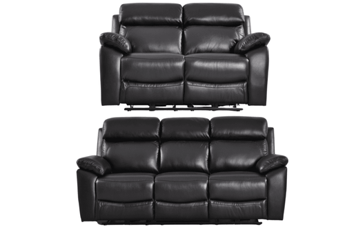 Dandrea Genuine Leather Black Electric Power Recliner 3+2 Seater Sofa Set
