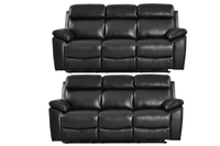 Dandrea Genuine Leather Black Electric Power Recliner 3+3 Seater  Sofa Set