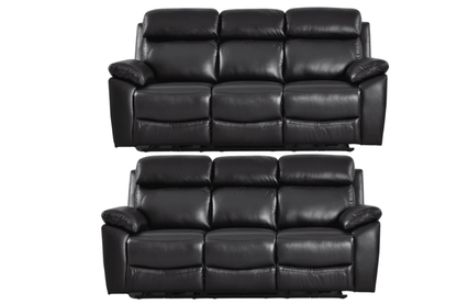 Dandrea Genuine Leather Black Electric Power Recliner 3+3 Seater  Sofa Set
