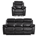 Dandrea Genuine Leather Black Electric Recliner 3+1 Seater Sofa Set