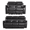 Dandrea Genuine Leather Black Electric Recliner 3+2 Seater Sofa Set
