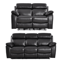 Dandrea Genuine Leather Black Electric Power Recliner 3+2 Seater Sofa Set
