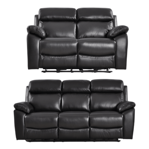 Dandrea Genuine Leather Black Electric Power Recliner 3+2 Seater Sofa Set