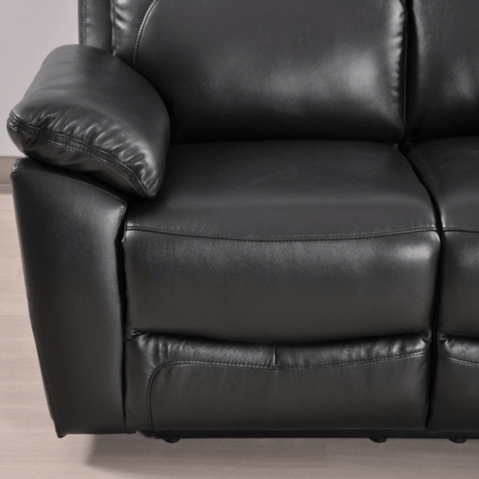 Dandrea Genuine Leather Black 3 Seater