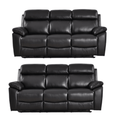 Dandrea Genuine Leather Black Electric Recliner 3+3 Seater Sofa Set