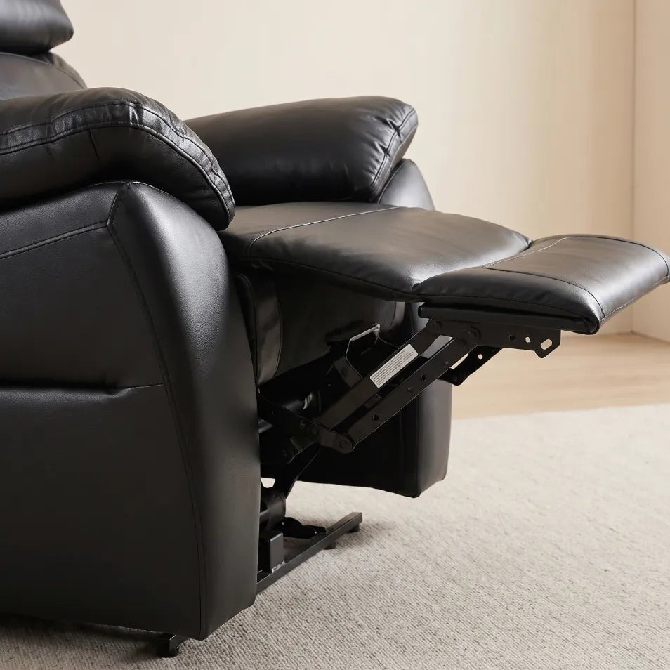 Dandrea Genuine Leather Black Electric Power Recliner Armchair - Furniture Instore