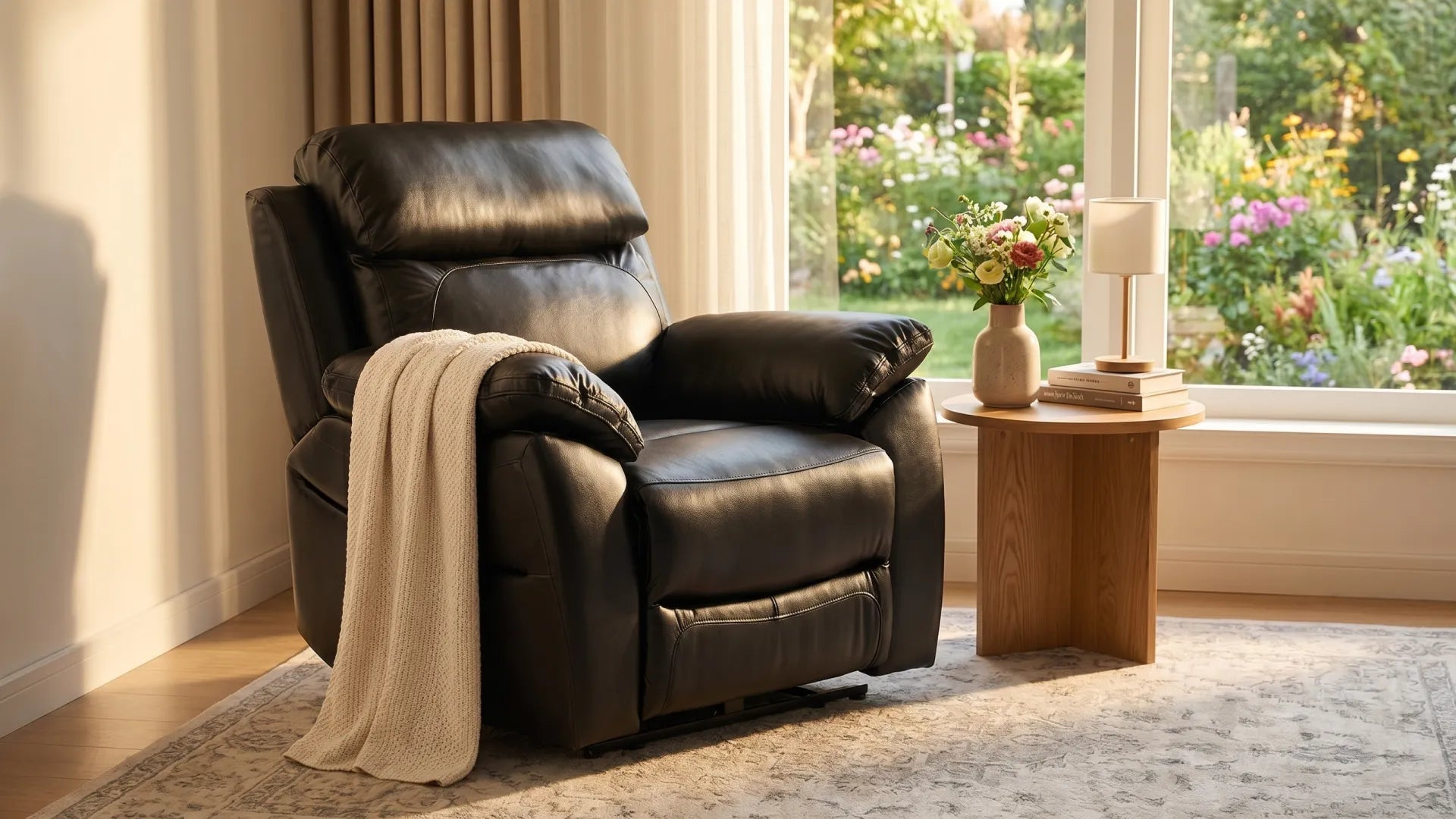 Dandrea Genuine Leather Black Electric Power Recliner Armchair - Furniture Instore