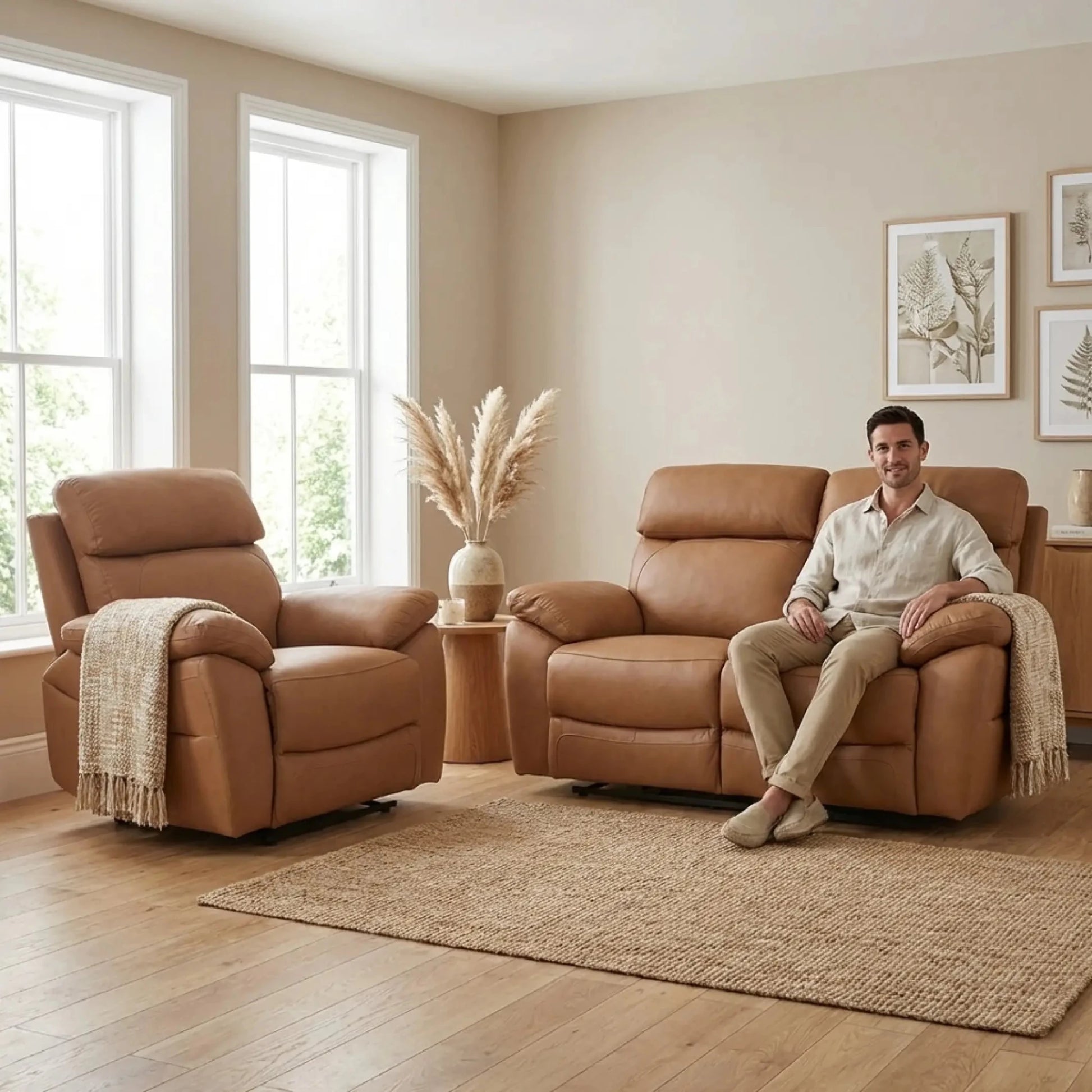 dandrea-genuine-leather-caramel-recliner-sofa-set