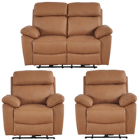 Dandrea Genuine Leather Caramel Electric Power Recliner 2+1+1 Seater Sofa Set