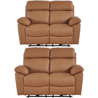 Dandrea Genuine Leather Caramel Electric Power Recliner 2+2 Seater Sofa Set