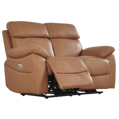 Dandrea Genuine Leather Caramel Electric Power Recliner 2+2 Seater Sofa Set - Furniture Instore