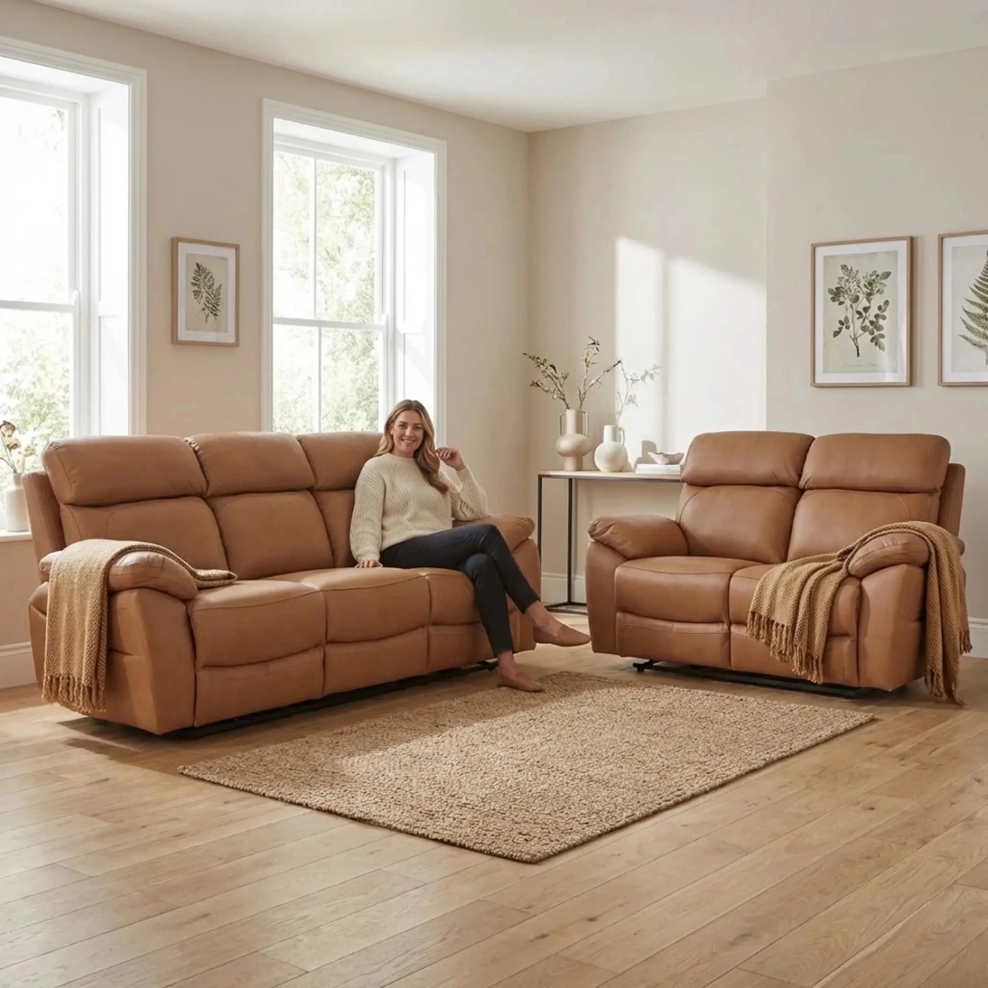 dandrea-genuine-leather-caramel-recliner-sofa-set