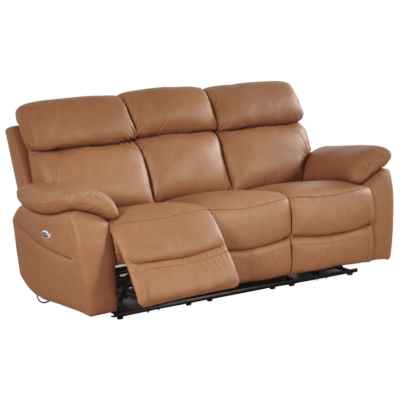 Dandrea Genuine Leather Caramel Electric Power Recliner 3+2+1 Seater Sofa Set - Furniture Instore