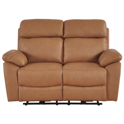 Dandrea Genuine Leather Caramel Electric Power Recliner 2 seater sofa
