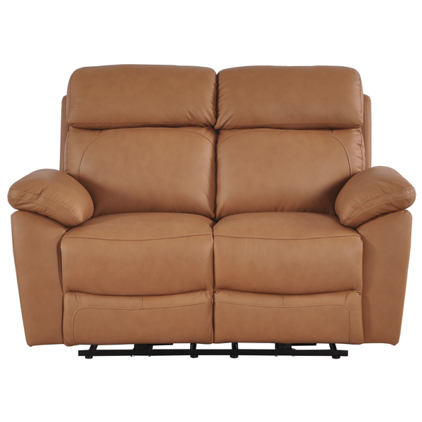 Dandrea Genuine Leather Caramel Electric Power Recliner 2 Seater Sofa