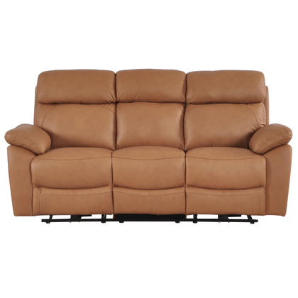 Dandrea Genuine Leather Caramel Electric Power Recliner 3 Seater Sofa Setre