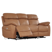 Dandrea Genuine Leather Caramel Electric Power Recliner 3+3 Seater Sofa Set - Furniture Instore
